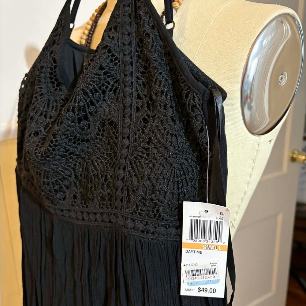City Studio Black Lace Halter Top